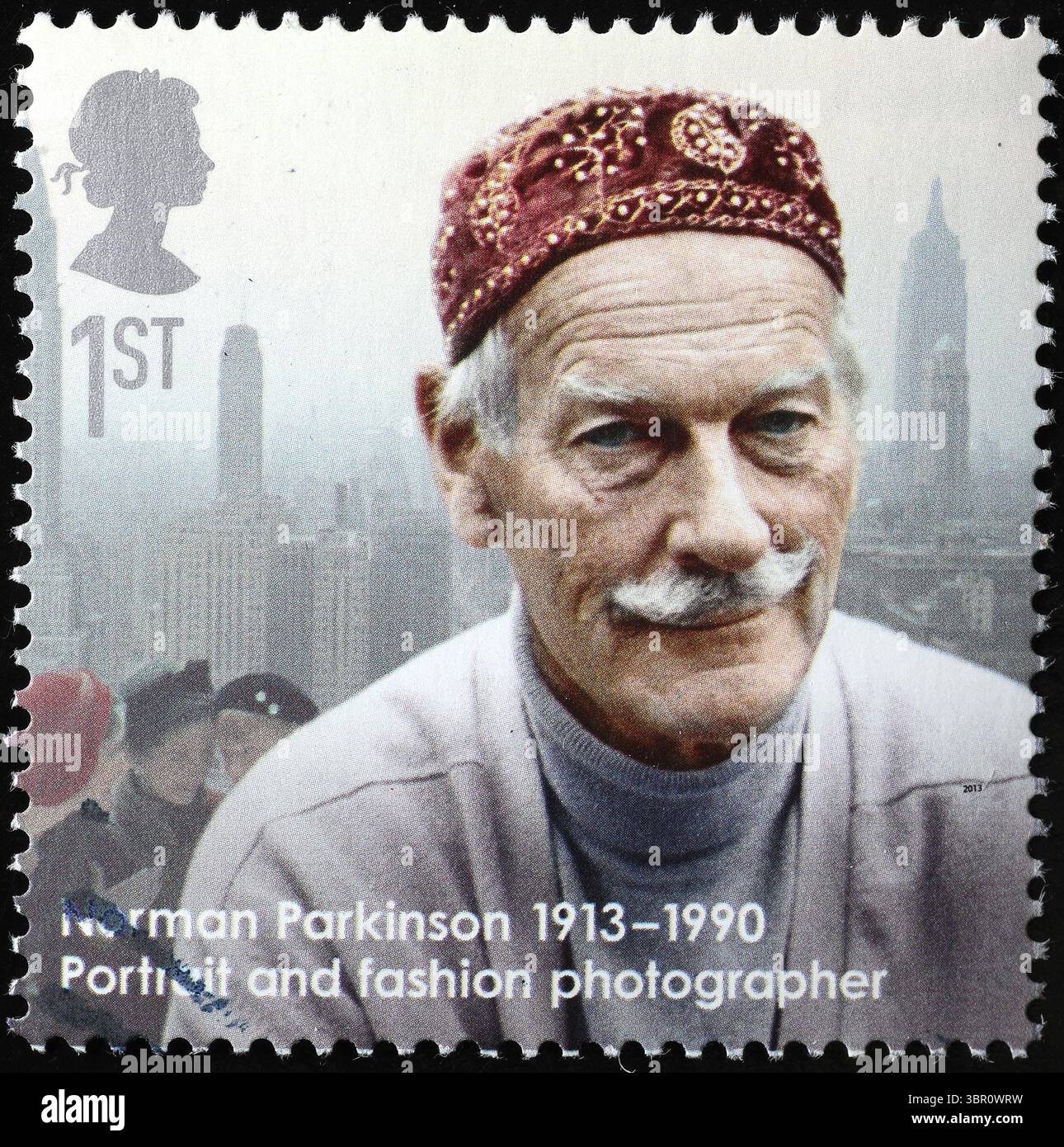 Portrait and fashion photographer Norman Parkinson on british stamp Stock Photo