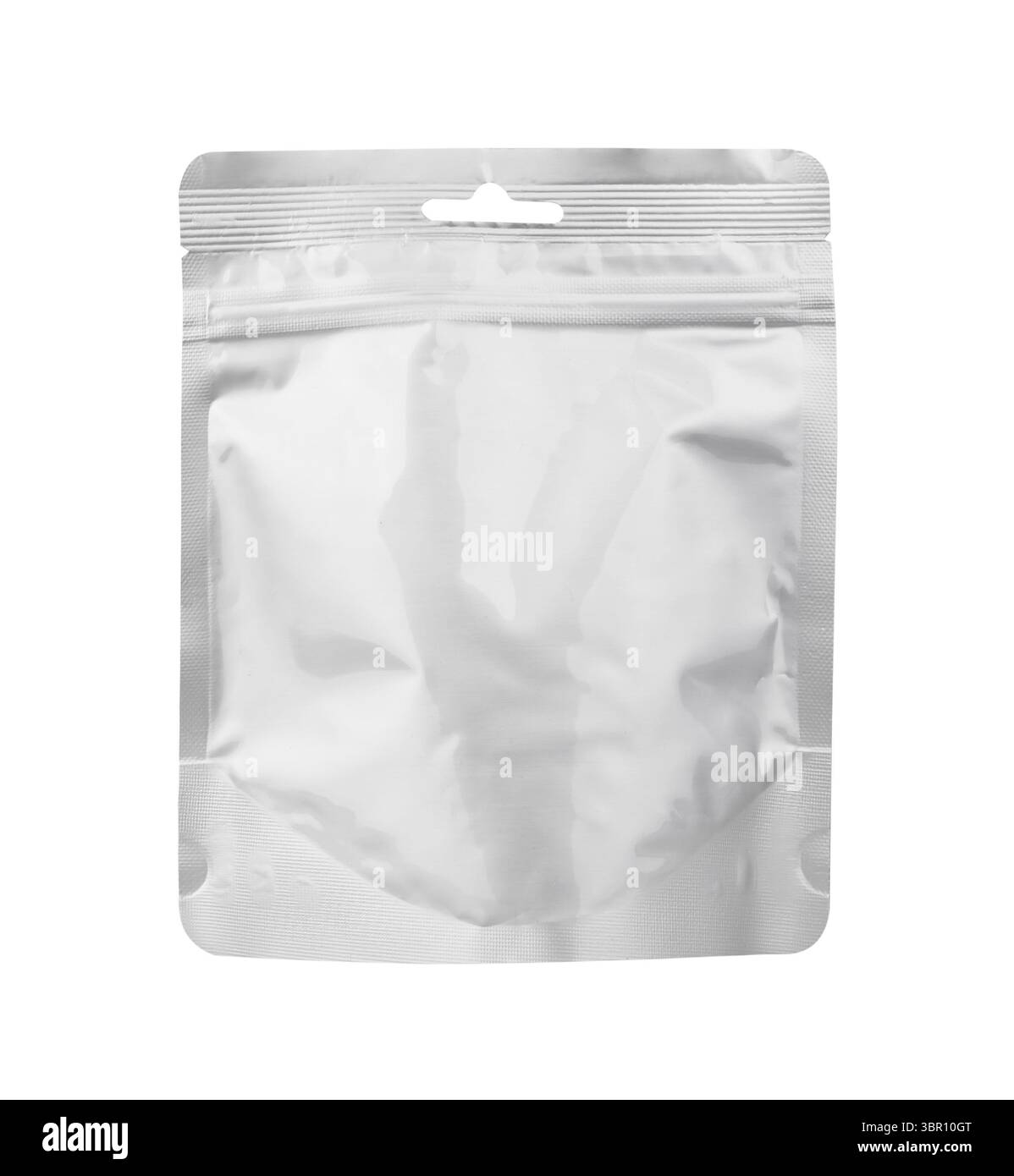 Foil bag package isolated on white background Stock Photo