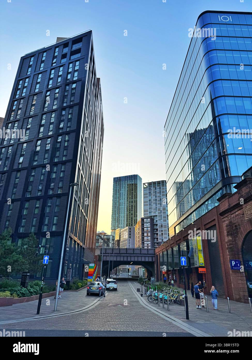 Modern new buildings in Salford, Blackfriars and Trinity, Manchester city centre. - Smartphone Captured Stock Image