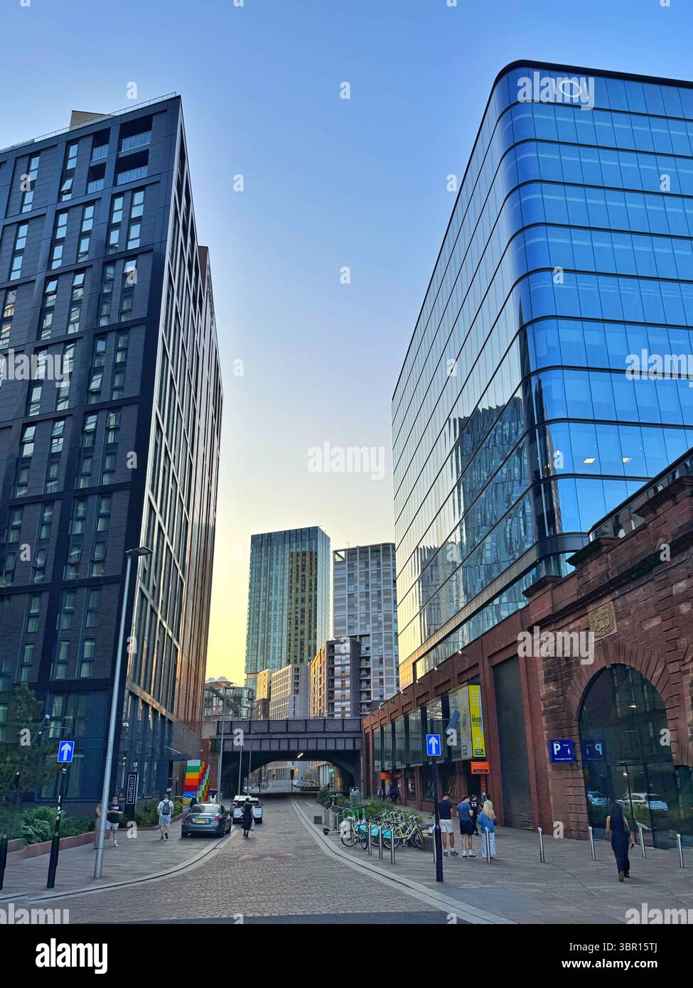 Modern new buildings in Salford, Blackfriars and Trinity, Manchester city centre. - Smartphone Captured Stock Image