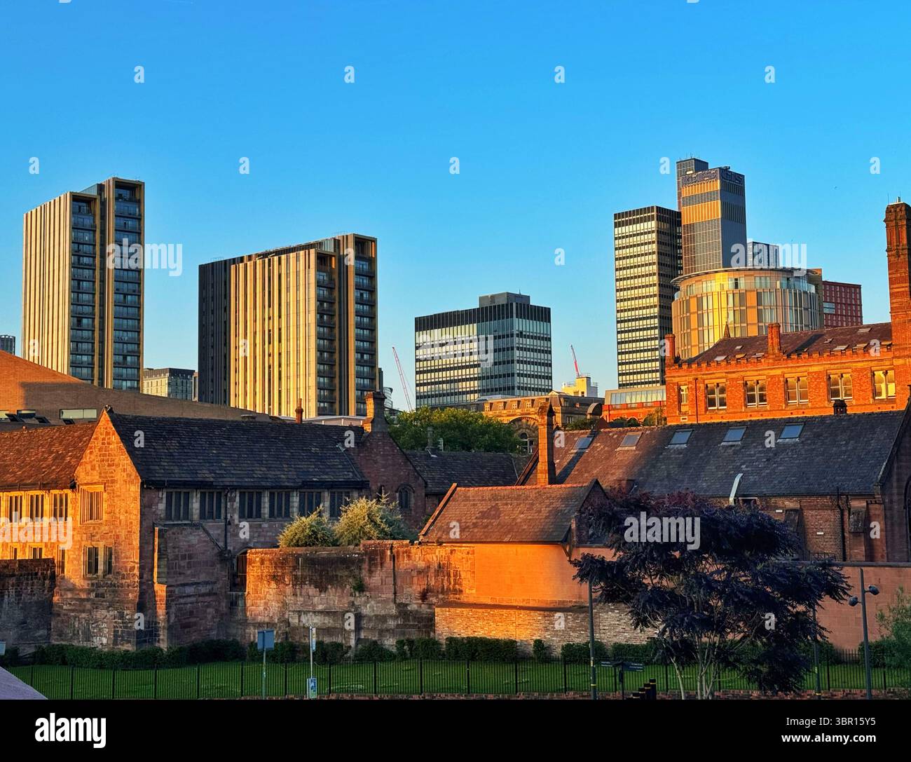 Modern new buildings in Salford, Blackfriars and Trinity, Manchester city centre. - Smartphone Captured Stock Image