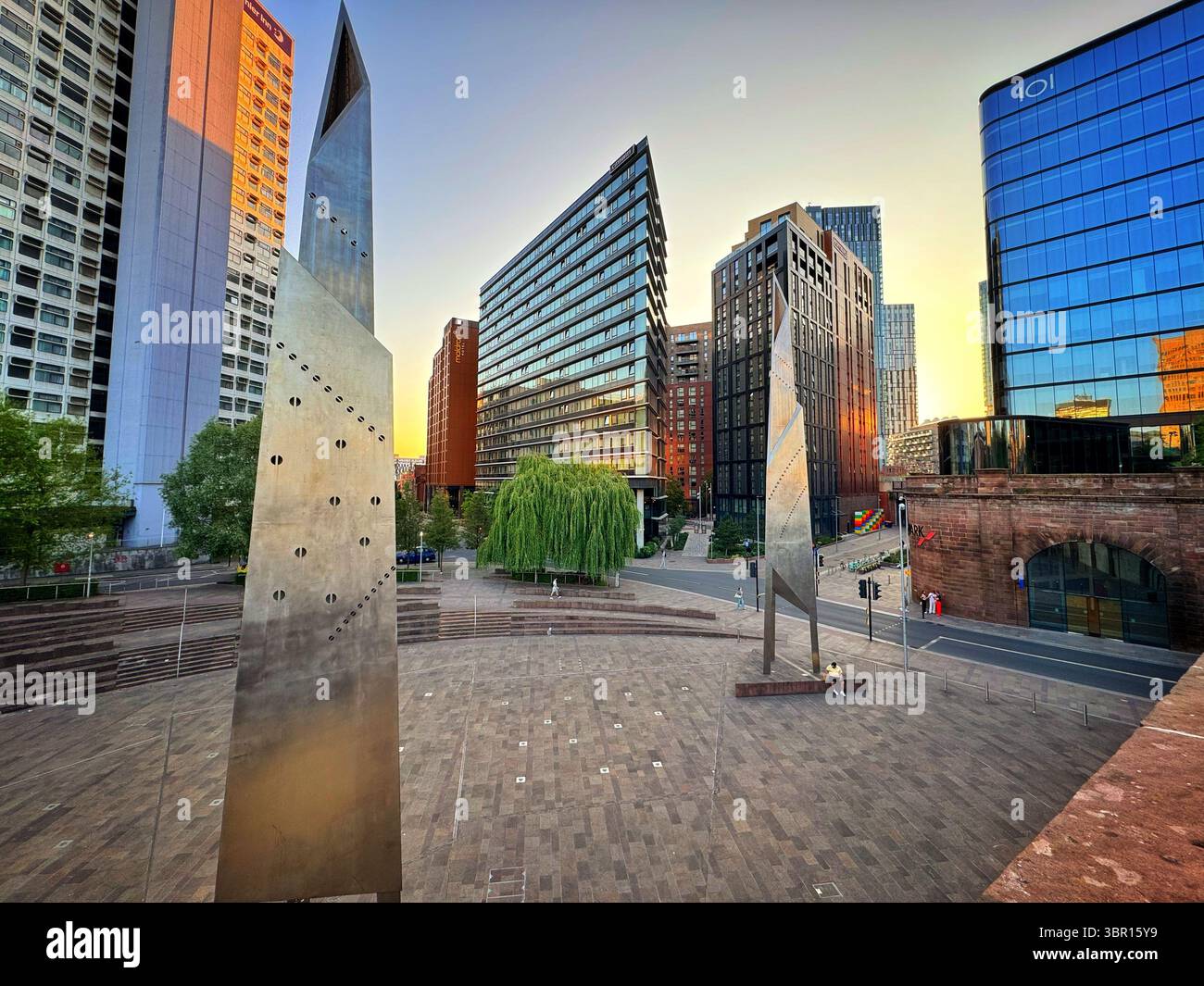 Modern new buildings in Salford, Blackfriars and Trinity, Manchester city centre. - Smartphone Captured Stock Image
