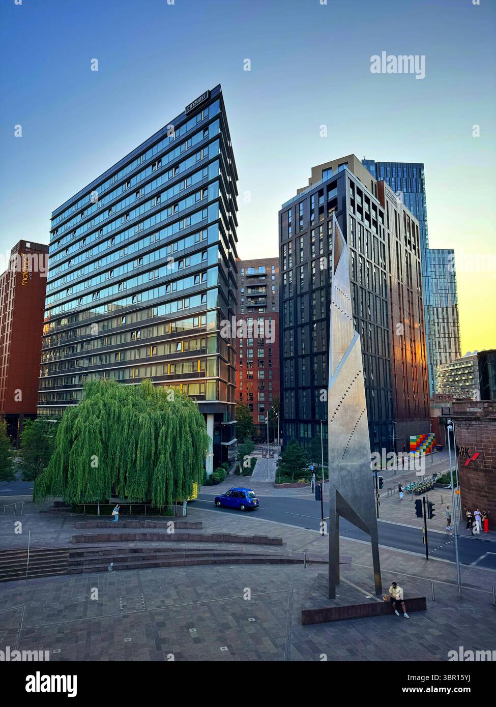 Modern new buildings in Salford, Blackfriars and Trinity, Manchester city centre. - Smartphone Captured Stock Image
