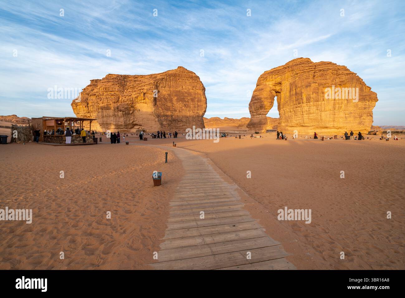 AlUla, Saudi Arabia - December 17, 2024: People relax at the bar at ...