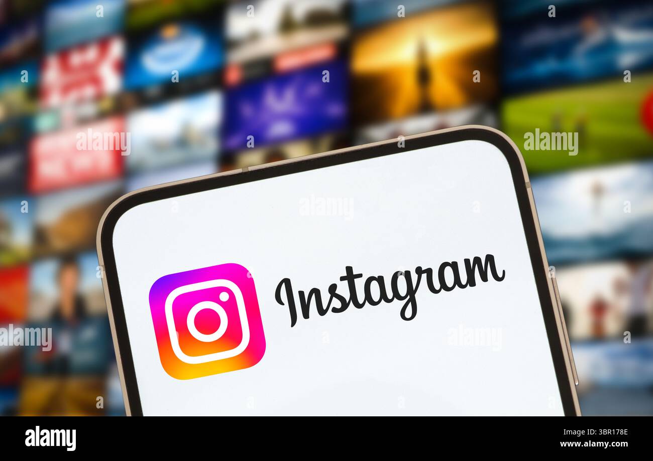 Instagram - video and photo sharing platform Stock Photo