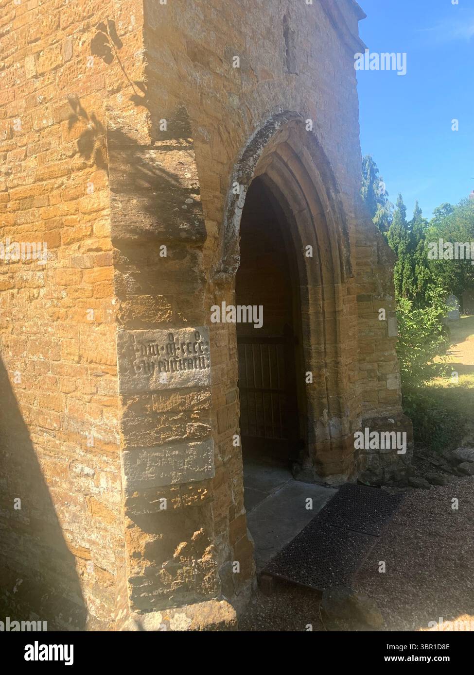 Ecton Northampton Northamptonshire American  Benjamin Franklin Plaque Robert Franklin famous founding fathers statesman diplomat inventor - Smartphone Captured Stock Image