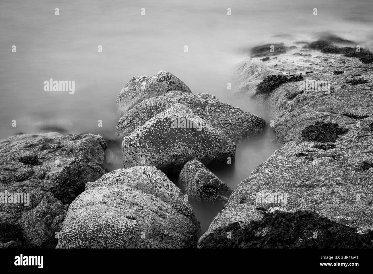 Long exposure grey rocks Black and White Stock Photos Images Alamy