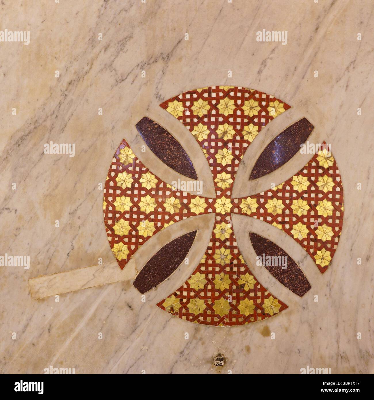 Details of Byzantine tiles in Arab Norman style inside Norman Palace ...