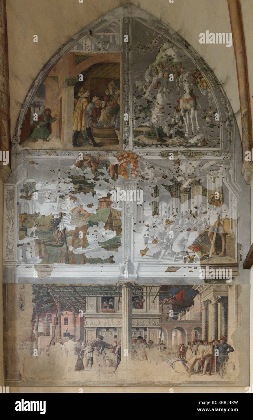 Fresco depicting scenes from the life of St. Christopher in Cappella ...
