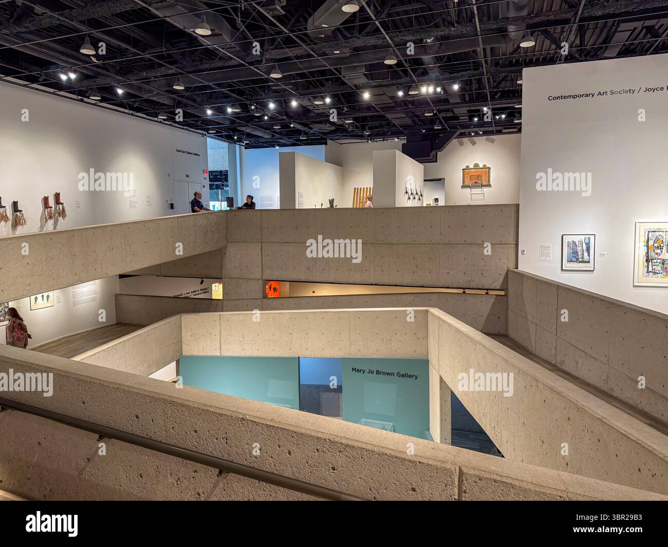 Interior of the Tucson Museum of Art in Arizona, with it's multi-level ...