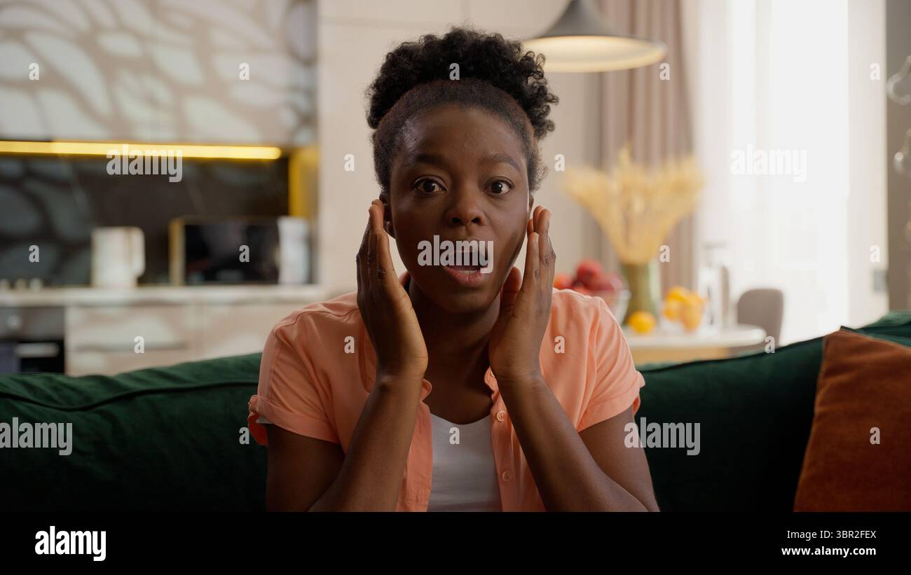 Excited american woman hi-res stock photography and images - Alamy