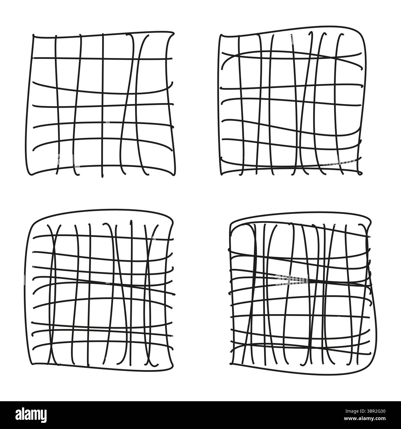 Hand grid icon. Loose square pattern. Casual mesh Vector. Sketch line ...