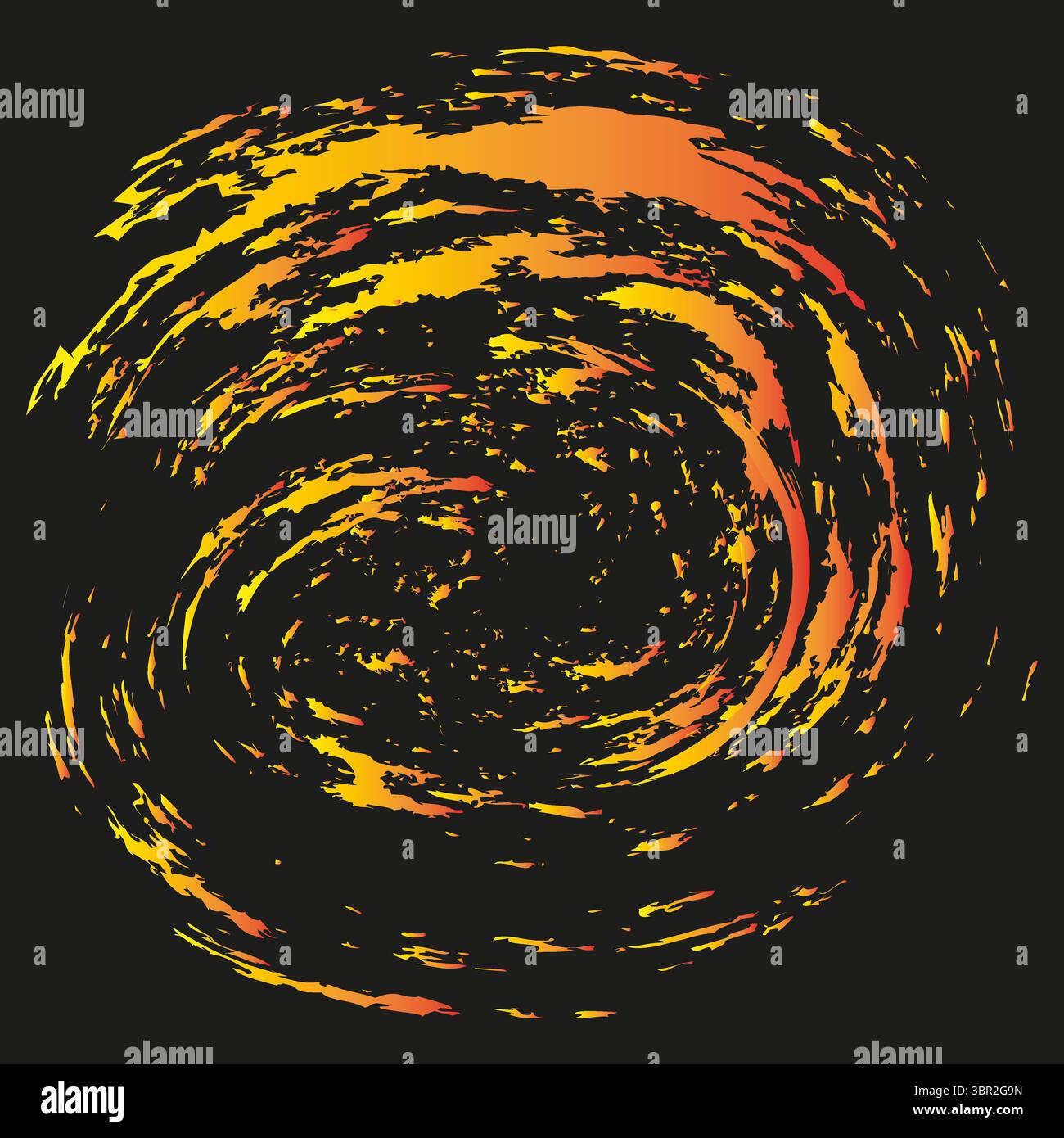 Orange spiral pattern. Swirling vortex form. Fiery abstract motion ...