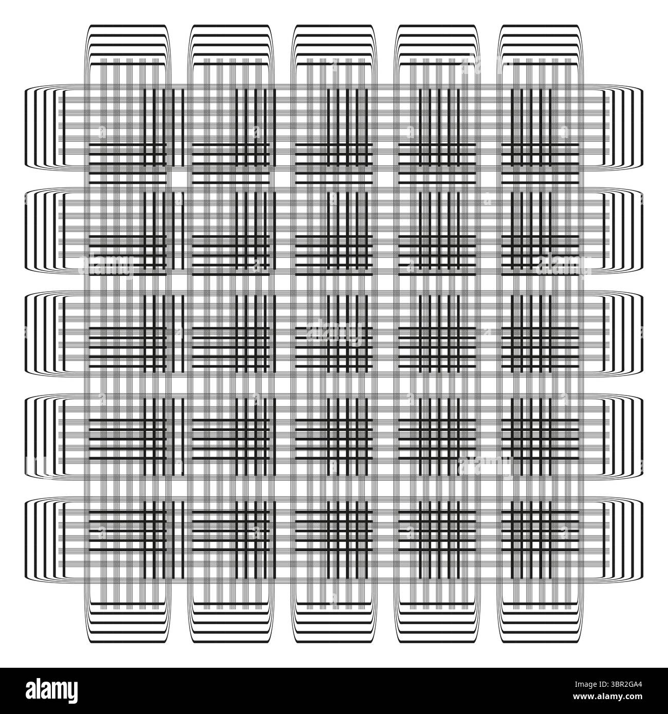 Horizontal grid pattern. Abstract line structure. Repeating rectangular shapes. Vector woven texture. Stock Vector