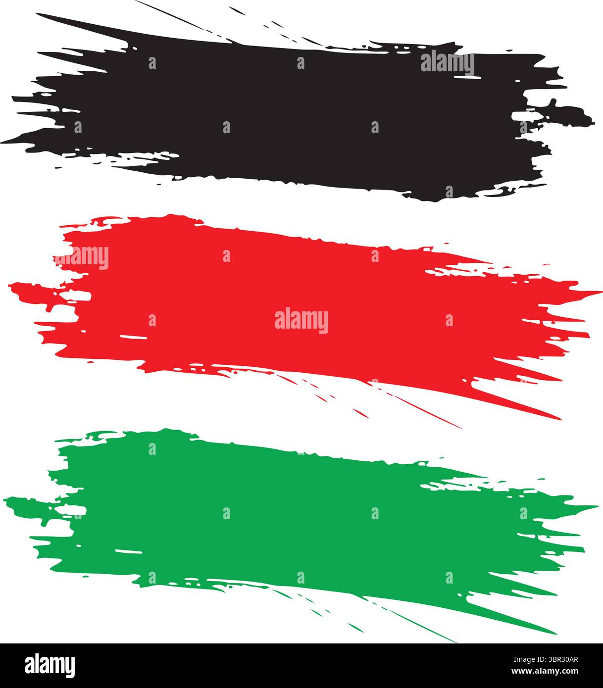 Brush Stroke Shades Vector – Artistic Paint Texture on Black Background Stock Vector