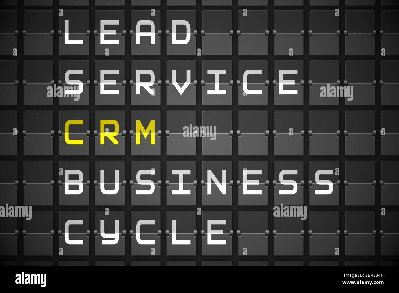 CRM buzzwords on black mechanical board Stock Photo