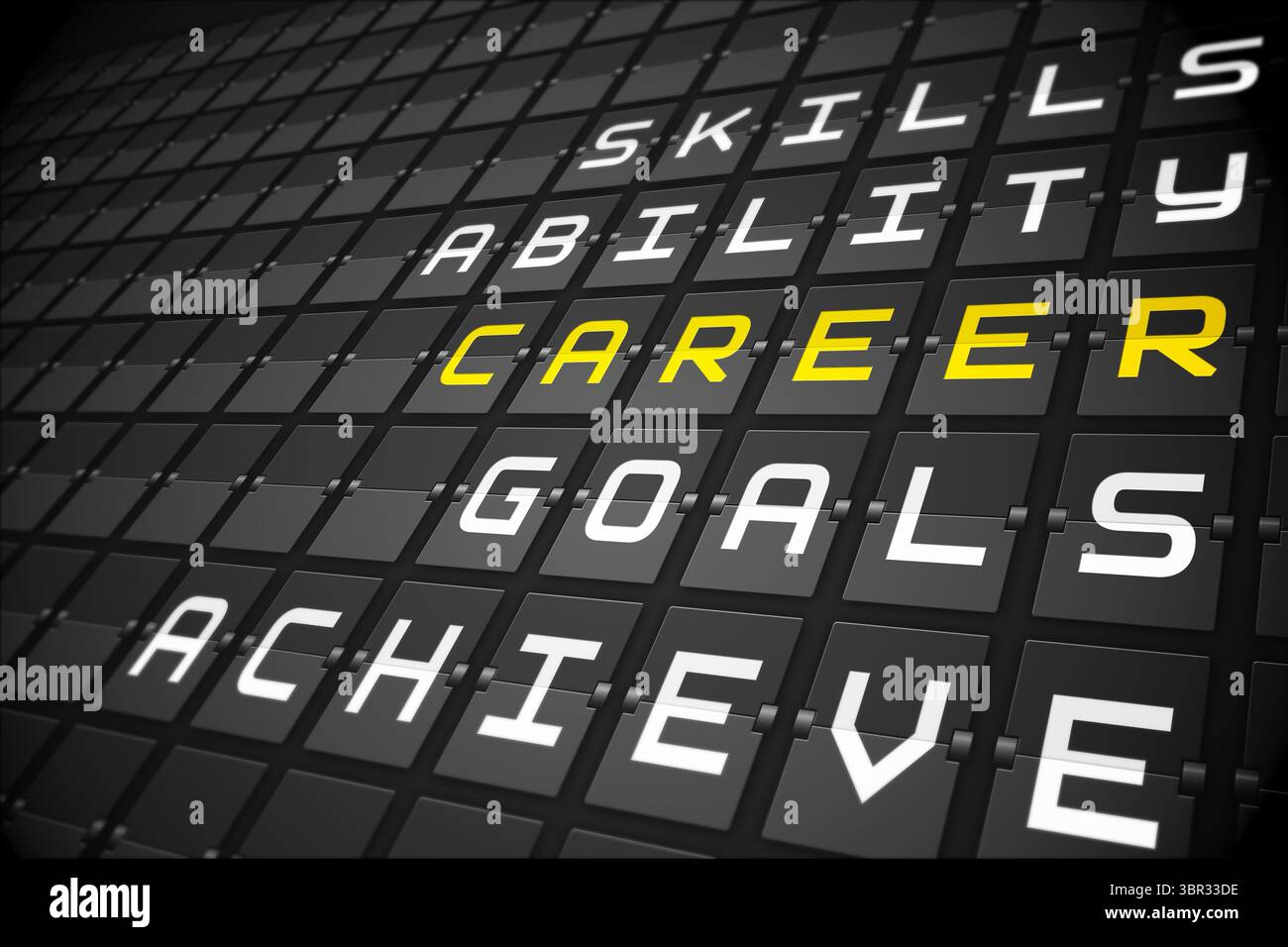 Career buzzwords on black mechanical board Stock Photo