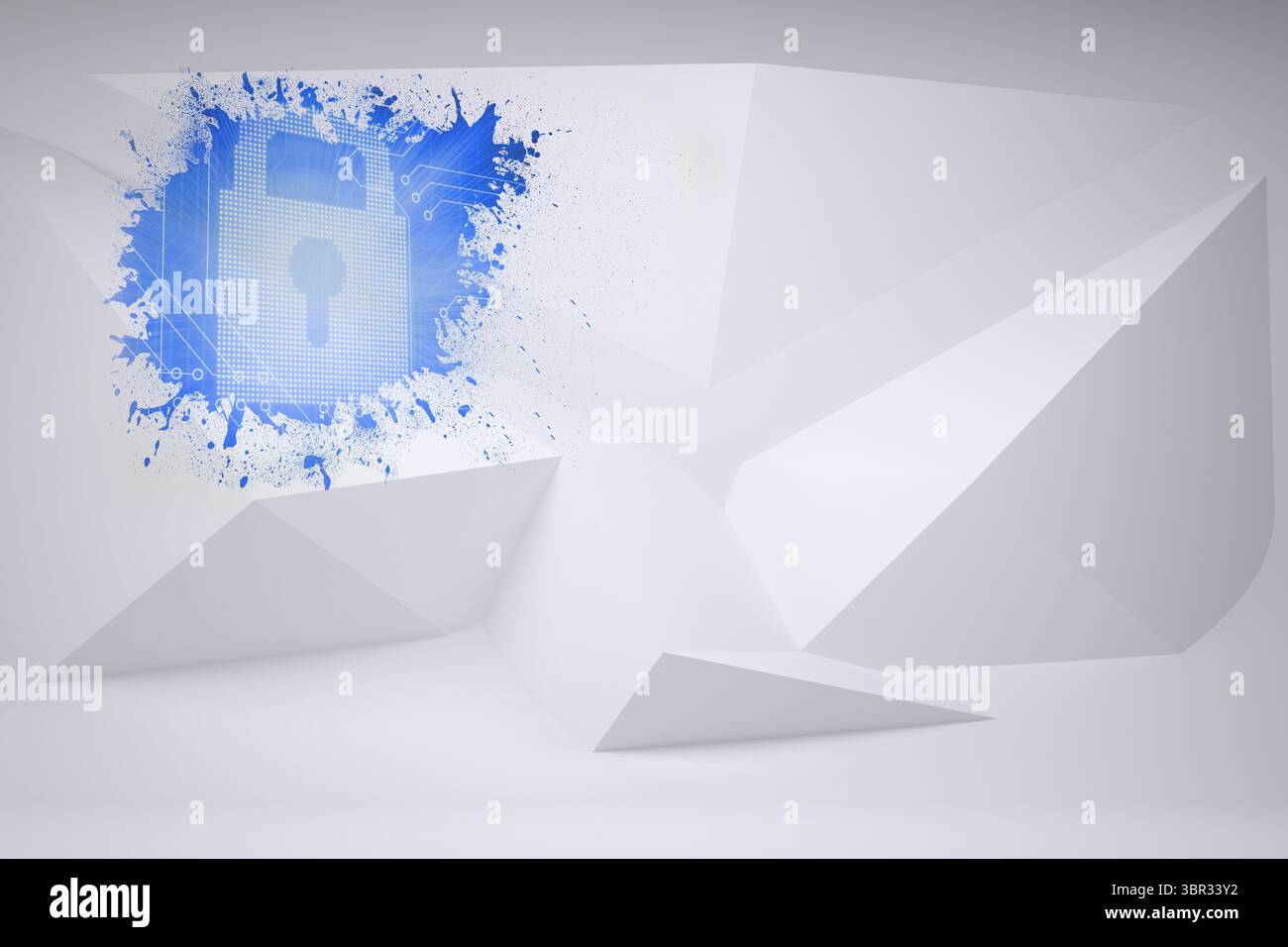 Splash showing digital lock Stock Photo