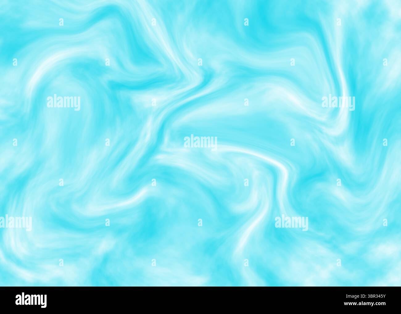Abstract swirling cyan and white fluid texture background Stock Vector