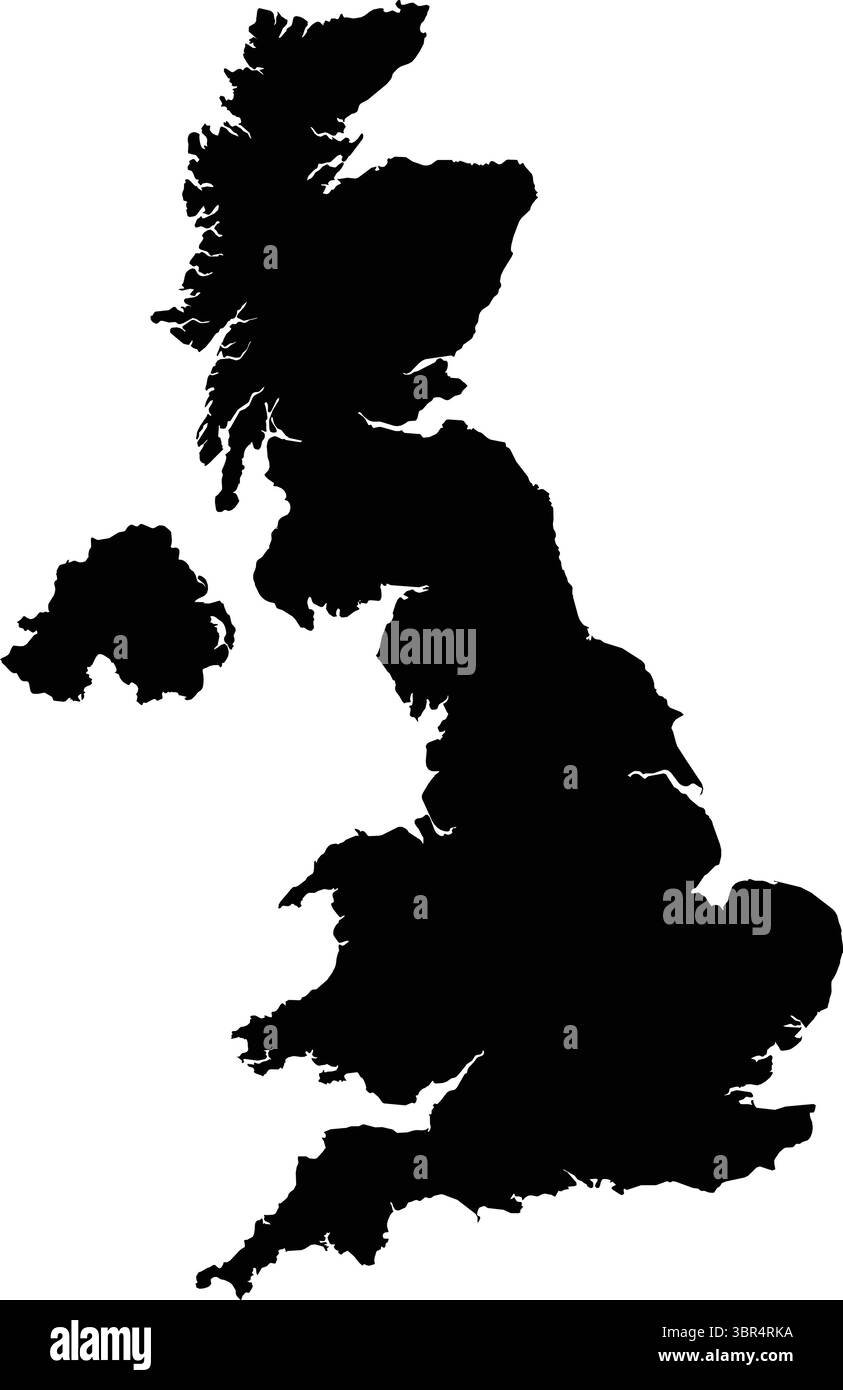 United Kingdom map icon silhouette Stock Vector