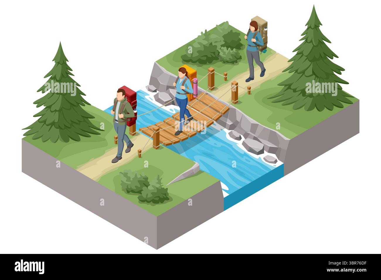 Trecking Bridge Trekking bridge crossing Stock Vector Images - Alamy