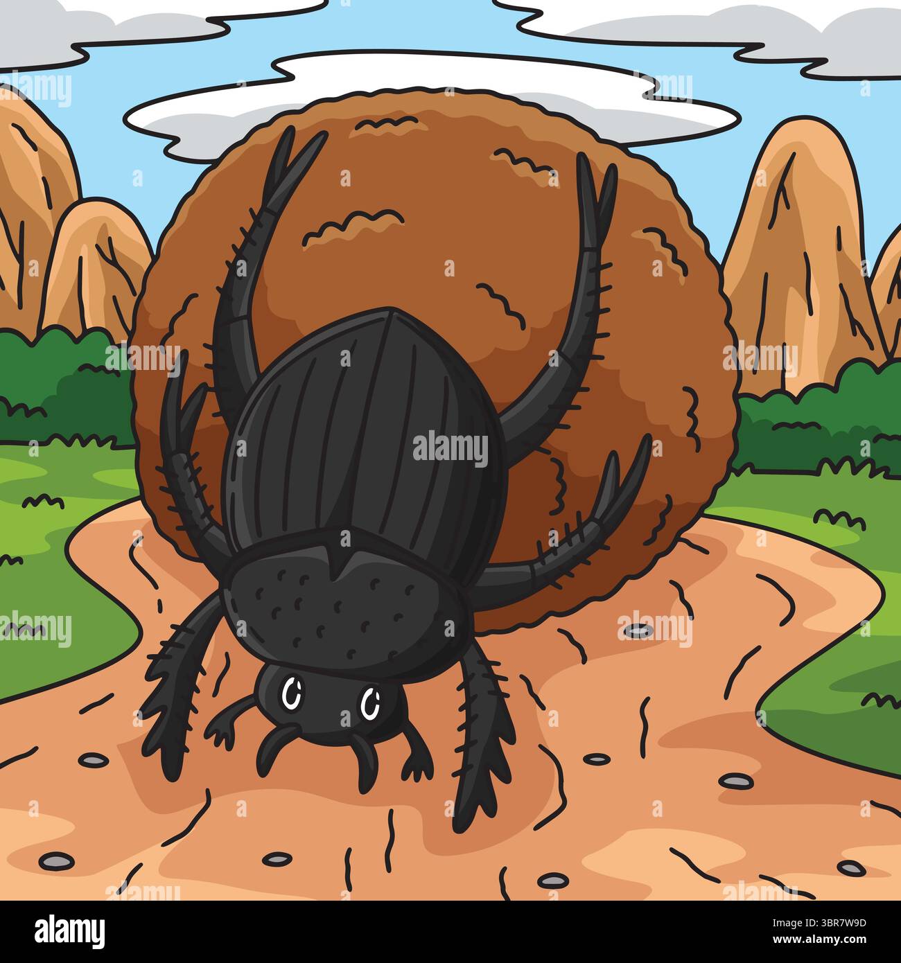 Dung beetle Stock Vector Images - Alamy