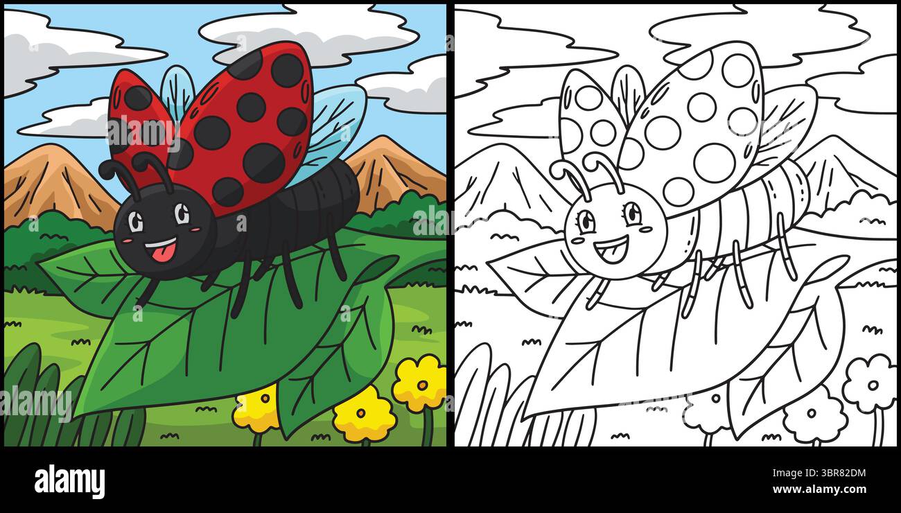 Insect Ladybug Animal Colored Cartoon Illustration Stock Vector Image ...