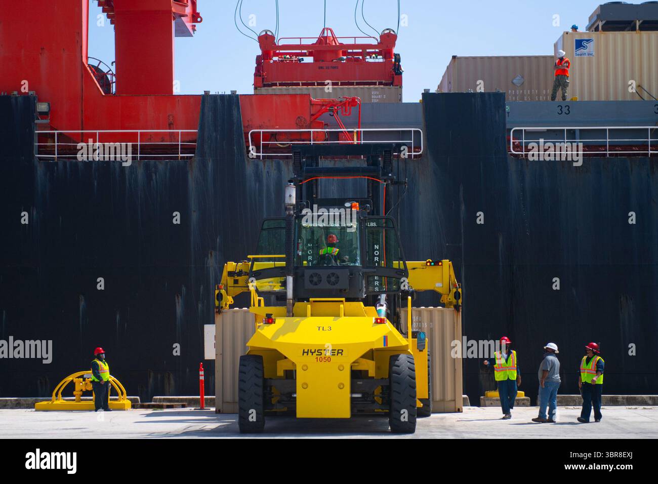 August 17, 2020 - Guam - Sailors, assigned to Navy Cargo Handling ...