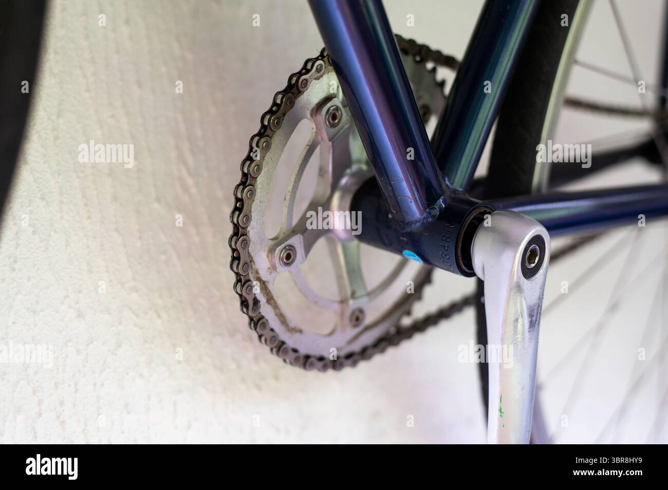 Bicycle chain and pedals close up Stock Photo