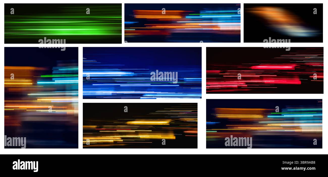 Abstract light trails in the dark, motion blur effect Stock Photo - Alamy