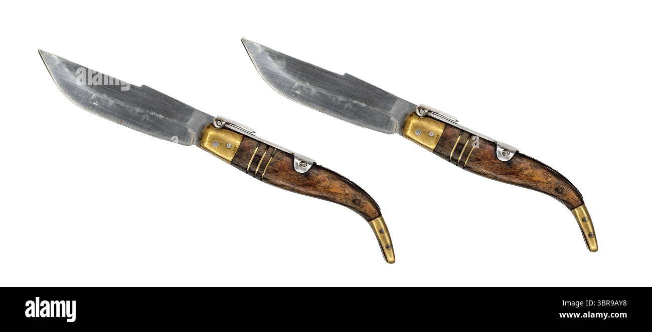 folding knife on white background Stock Photo