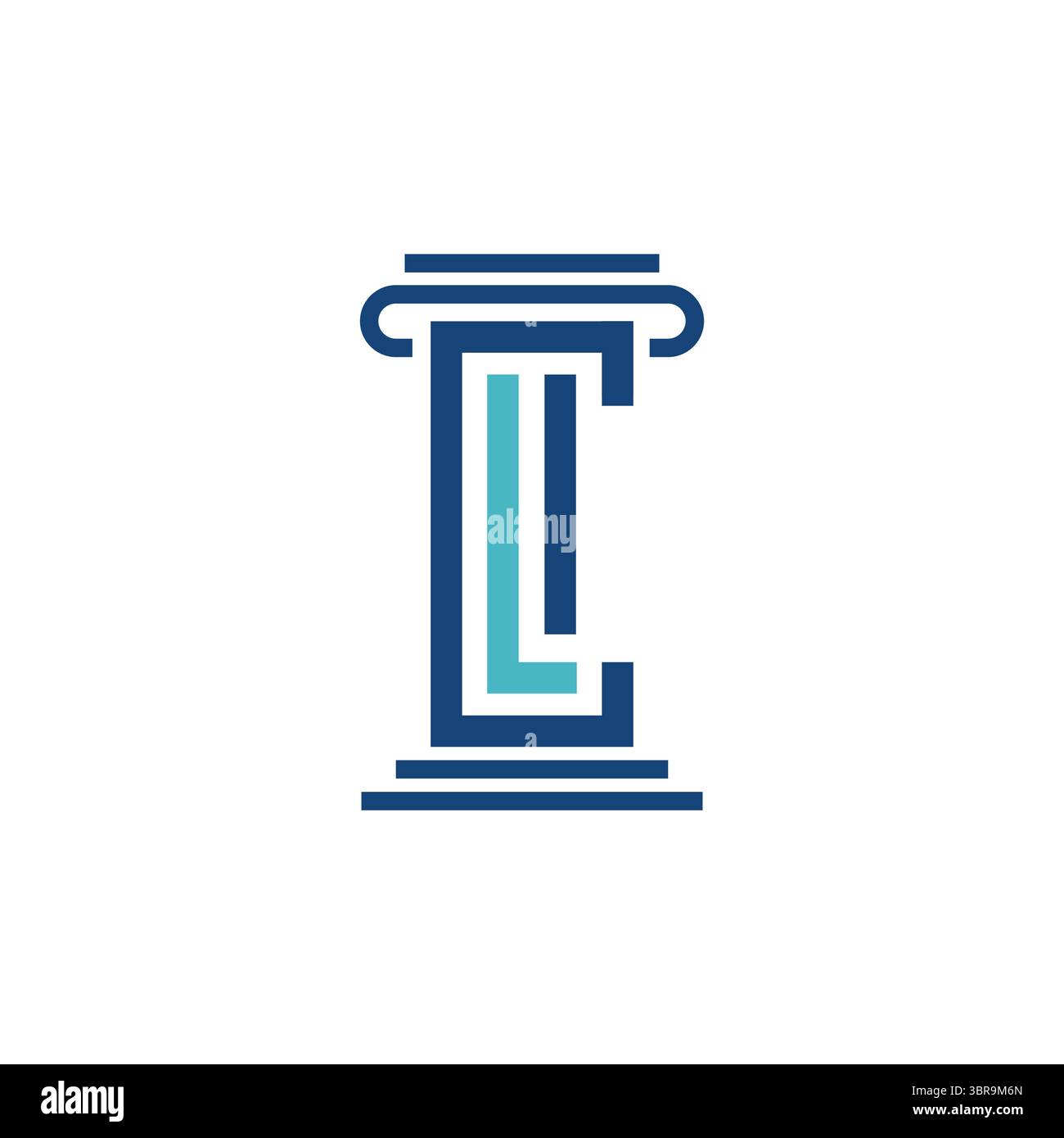 Legal pillar logo initial letter cl design vector. Letter CL Law Logo Concept With Pillar Symbol. Stock Vector