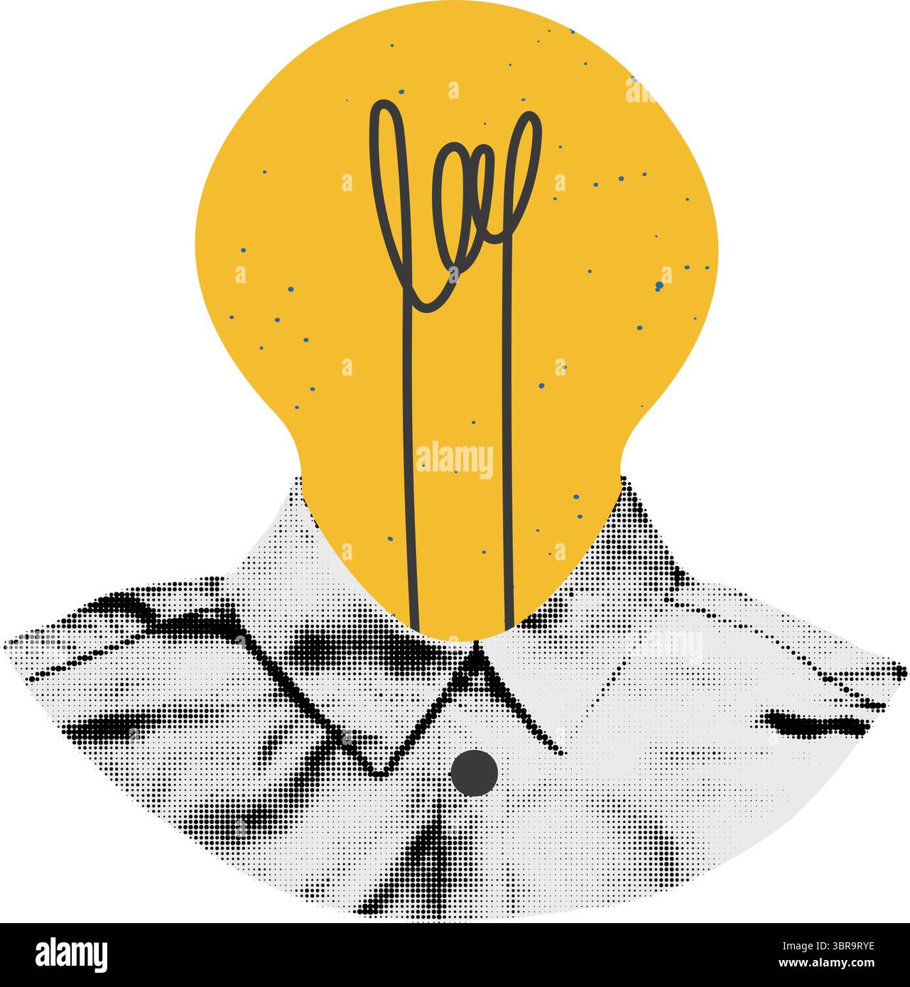 Halftone collage element idea concept vector illustration Stock Vector
