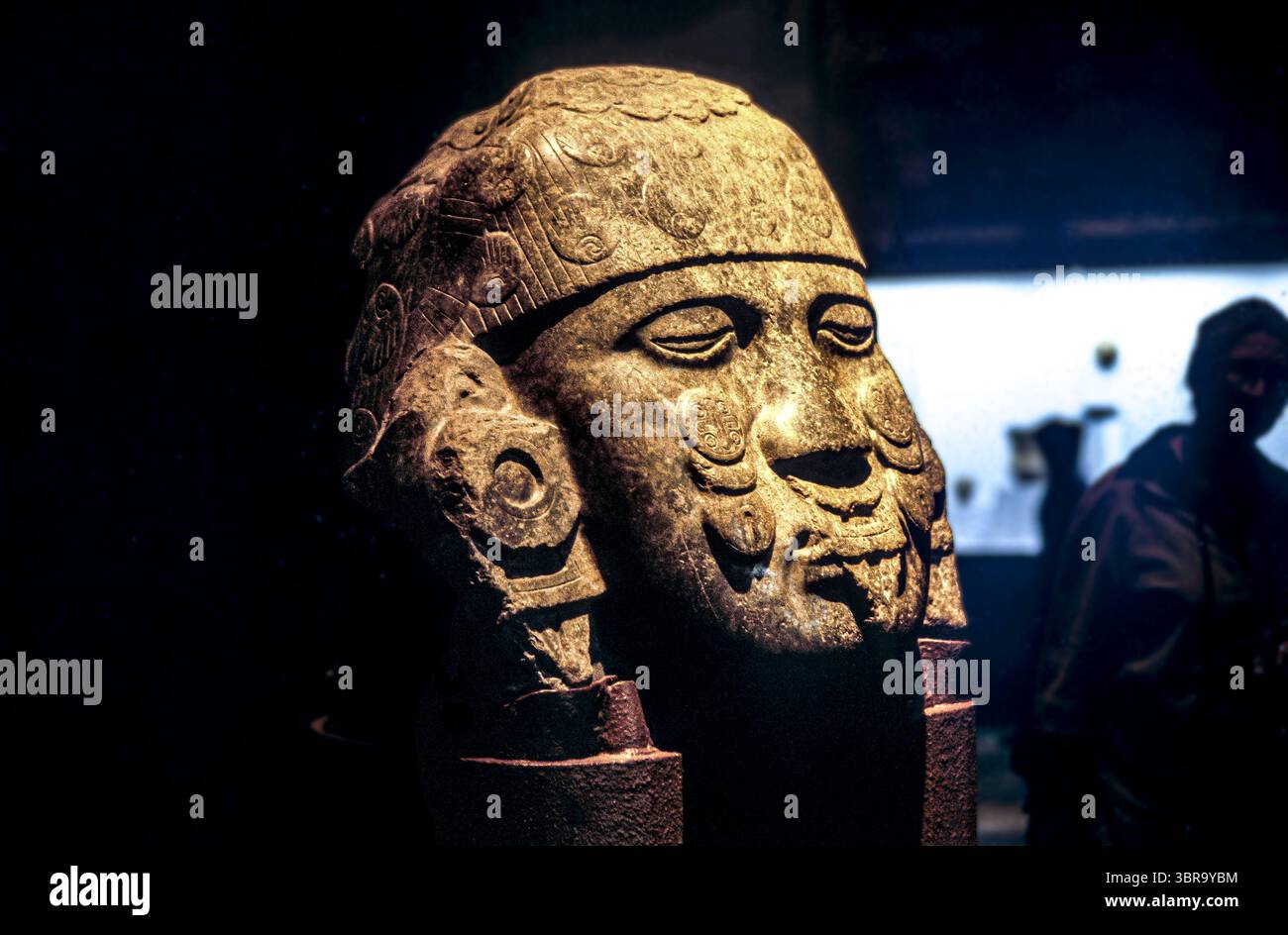 Mexico Mexico city National Museum of Anthropology - The head of Coyolxauhqui,Coyolxauhqui was the Moon goddess according to Aztec mythology. Her name means Golden Bells. Stock Photo