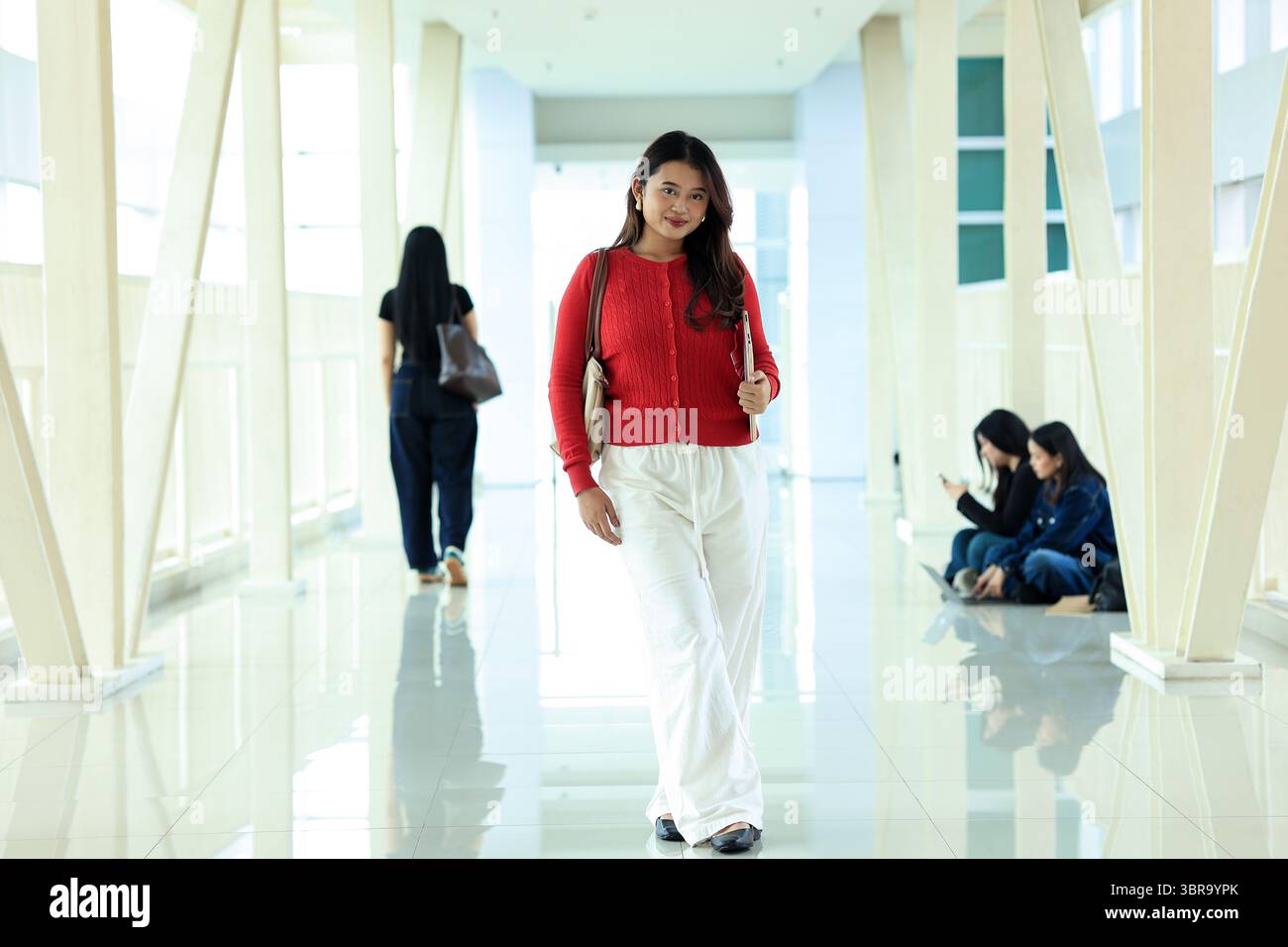 Portrait Confident Young Asian Female College Student Standing on ...
