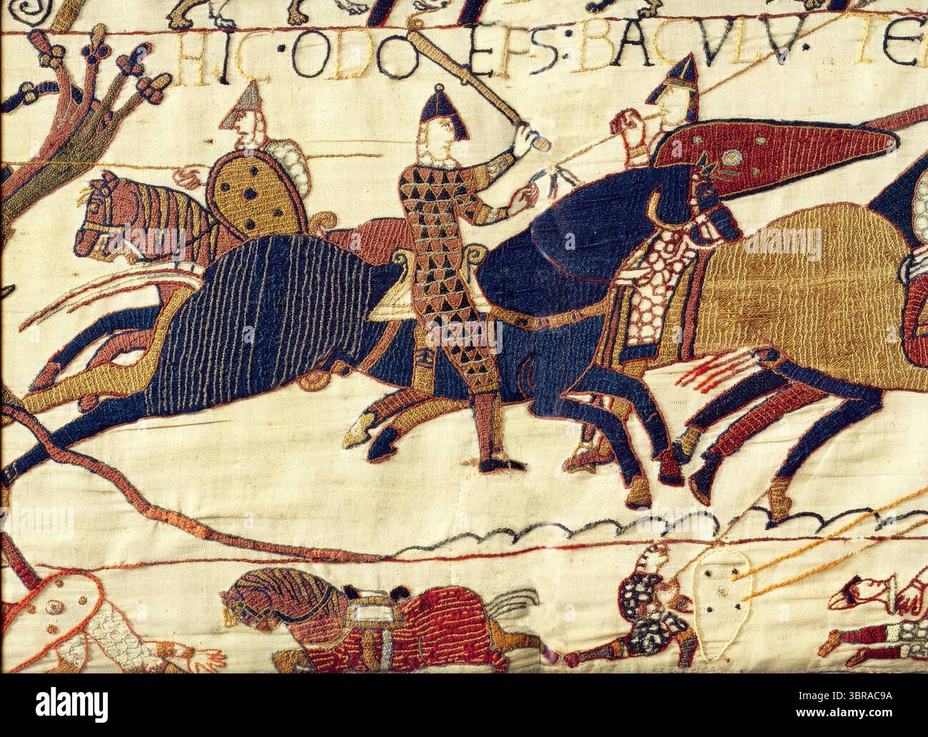 Detail From Bayeux Tapestry Showing Bishop Odo Rallying William The 