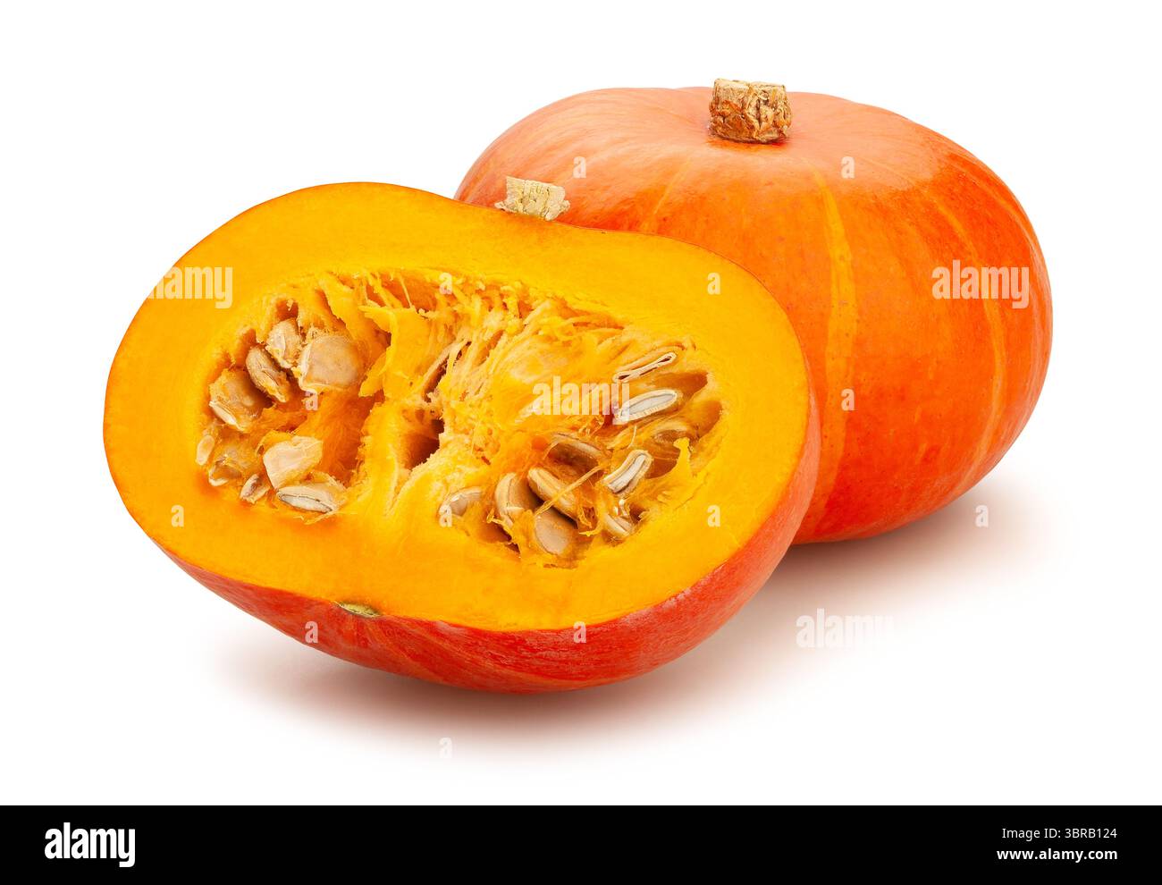 sliced kuri squash path isolated on white Stock Photo