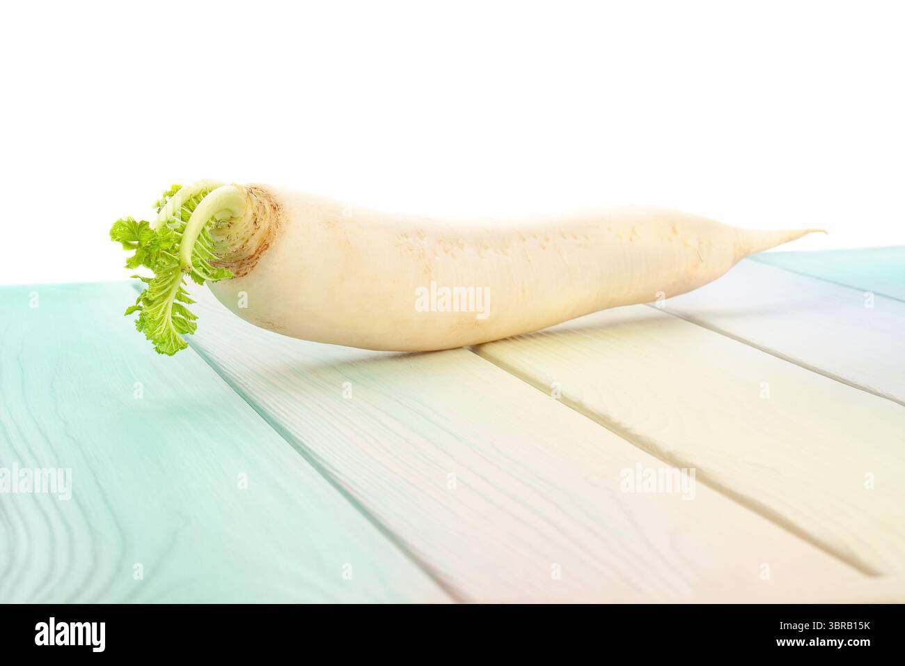 daikon radish on wood background Stock Photo