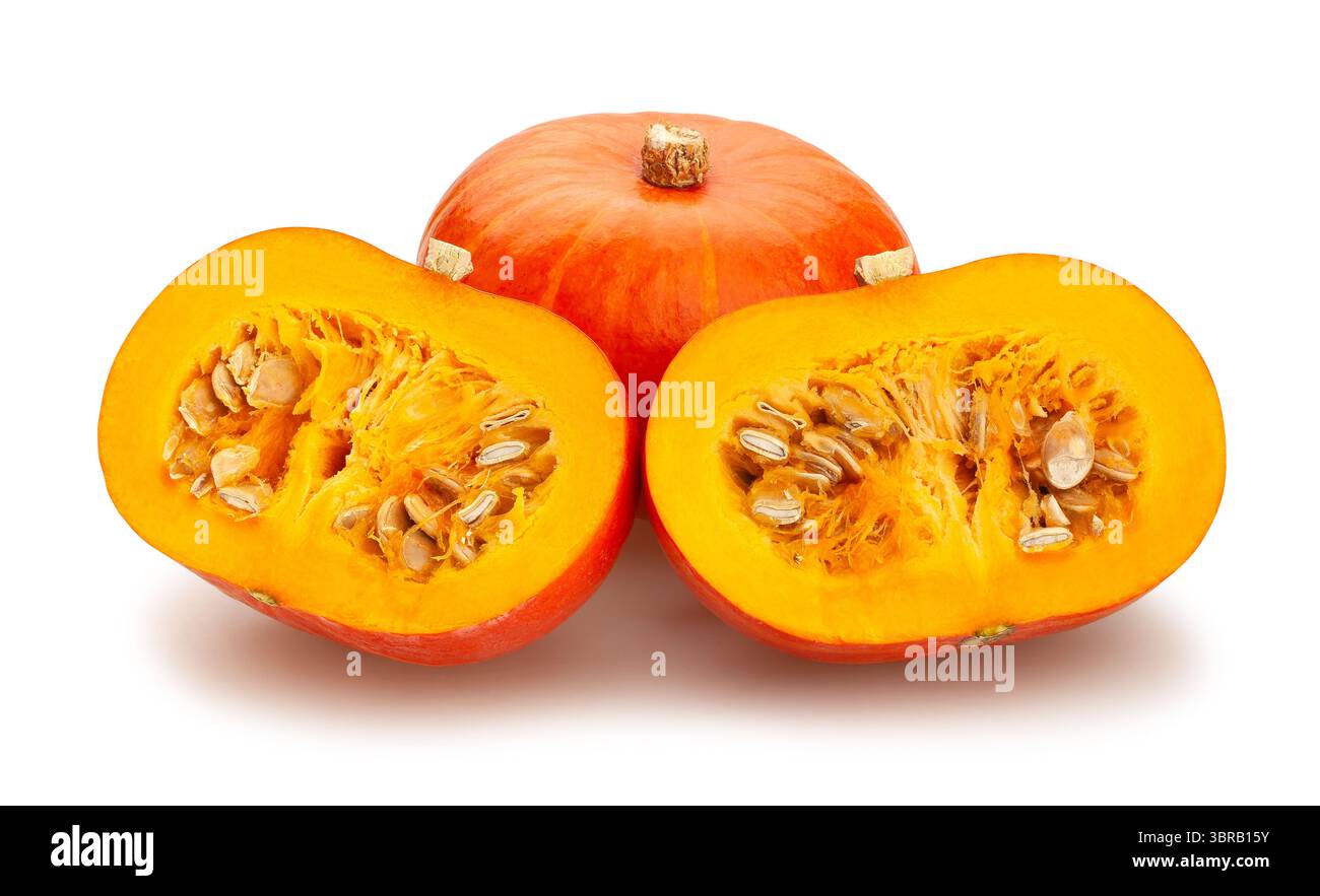 sliced kuri squash path isolated on white Stock Photo