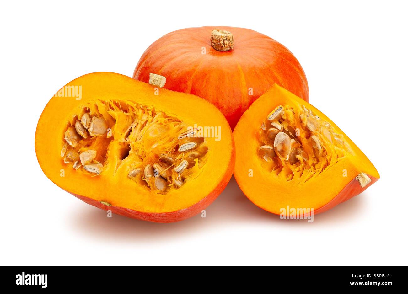sliced kuri squash path isolated on white Stock Photo