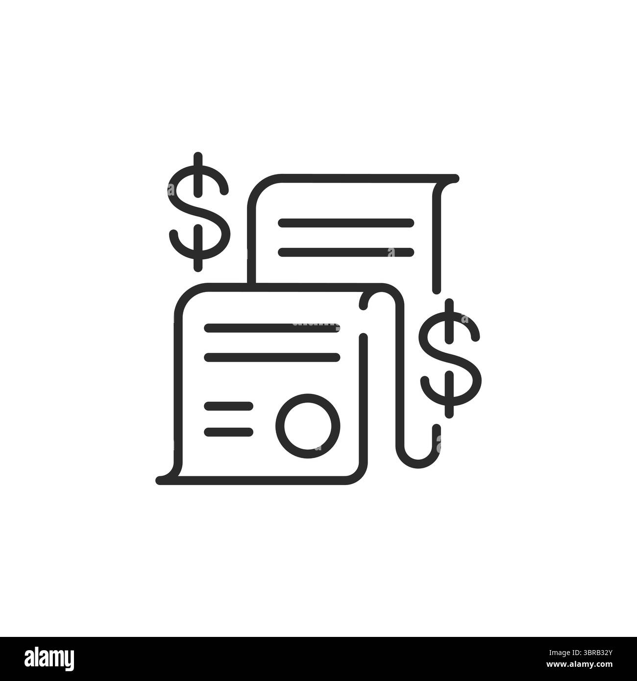 Financial invoice document icon Black and White Stock Photos & Images ...
