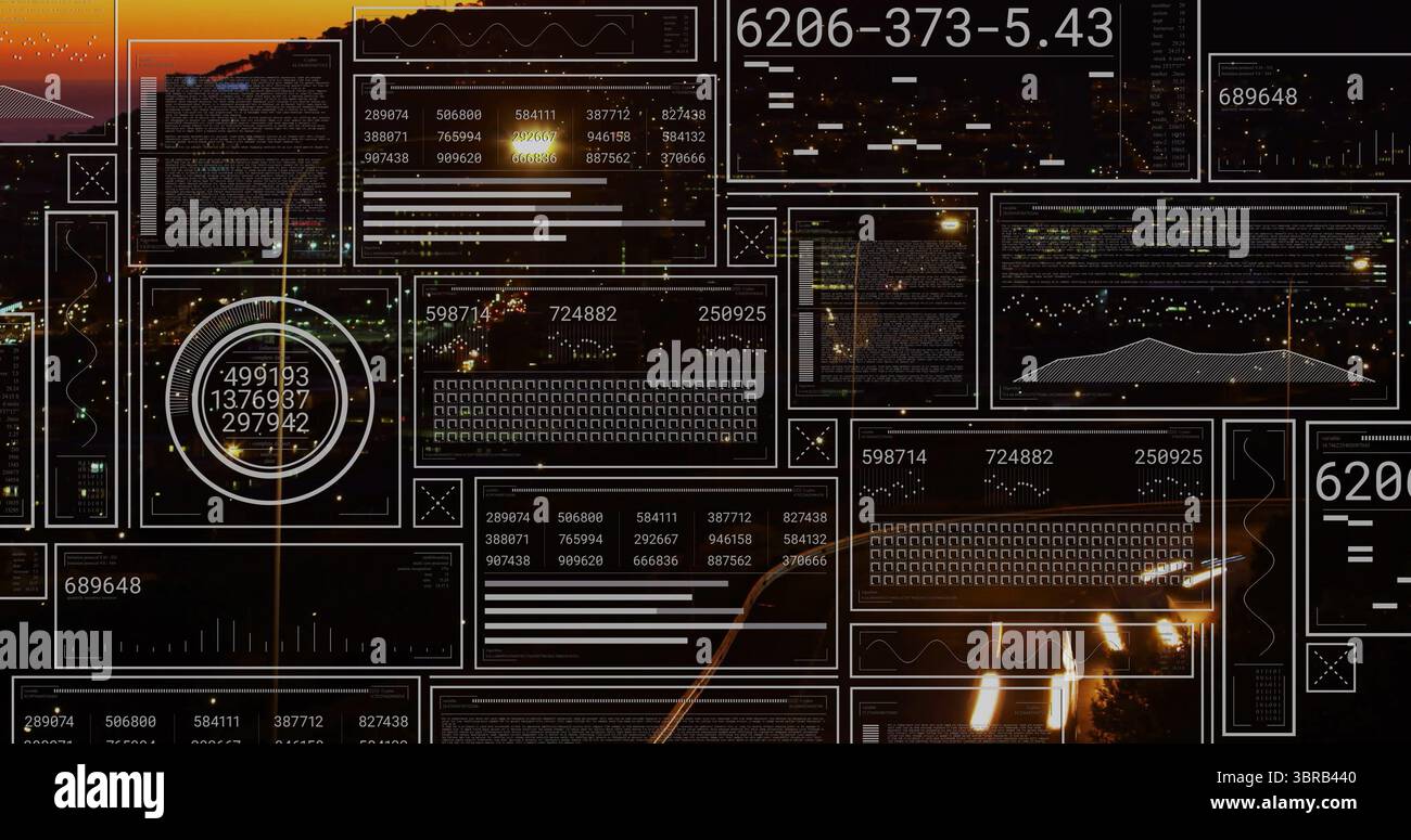 Translucent Dashboard Displaying translucent dashboard panels showing line graphs and ...