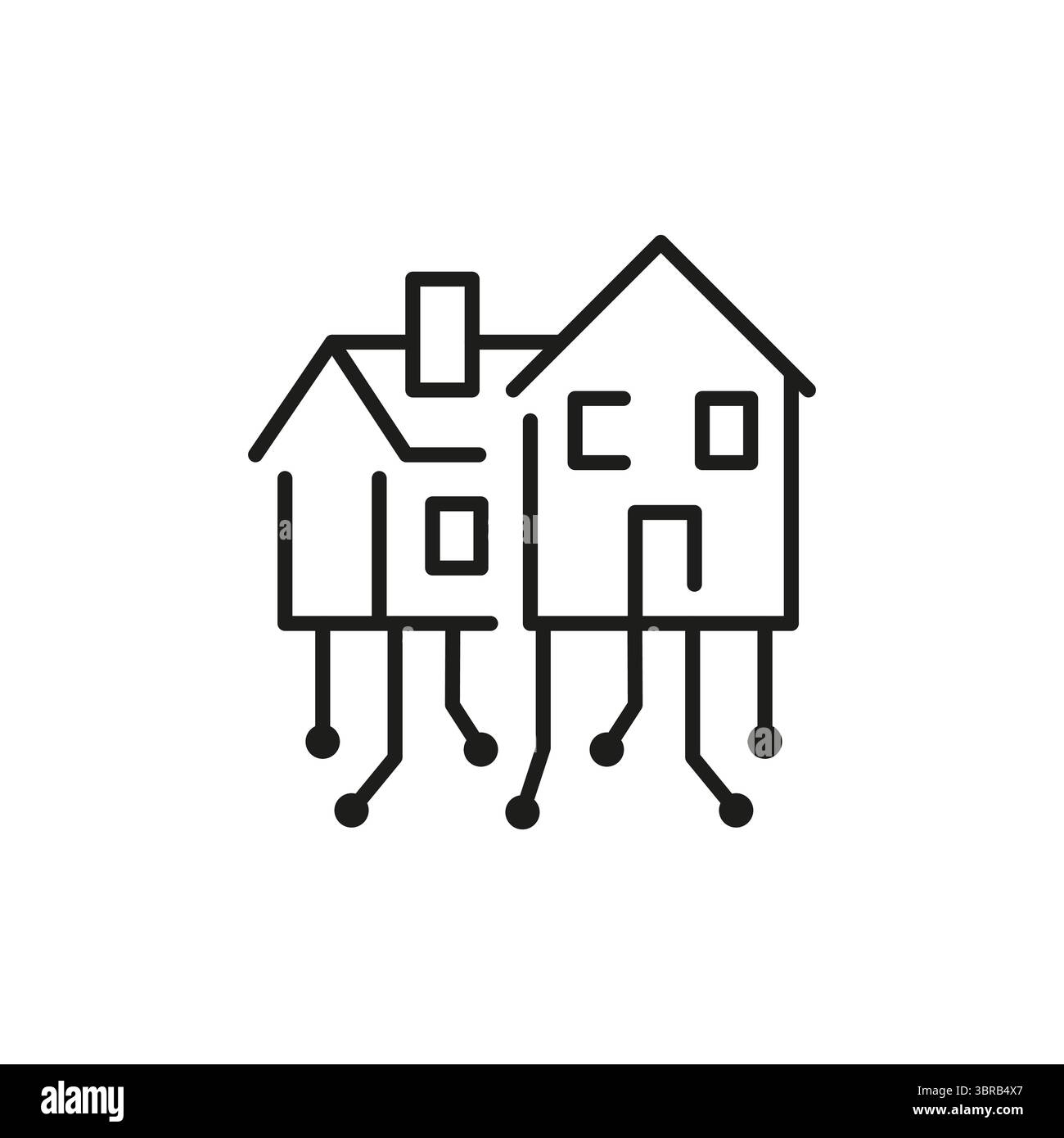 Digital House Icon Stock Vector
