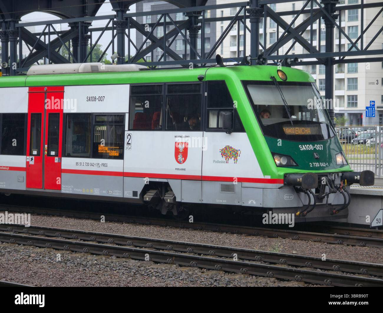 A Polish train at the train station in Bialystok, Poland. - Smartphone Captured Stock Image