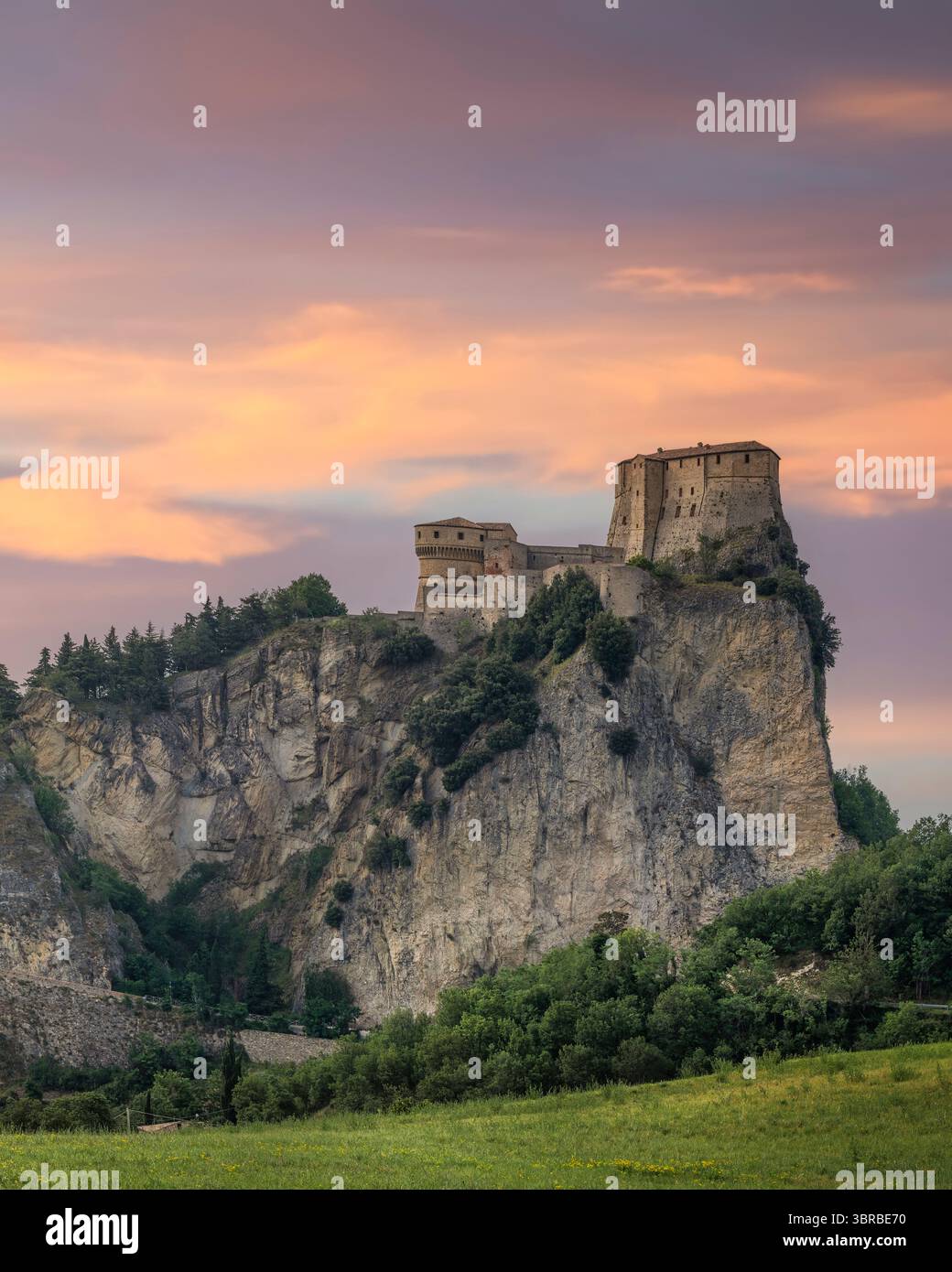 Gerger Or Rocca The Fortress of San Leo or Rocca di San Leo on the right and the ...