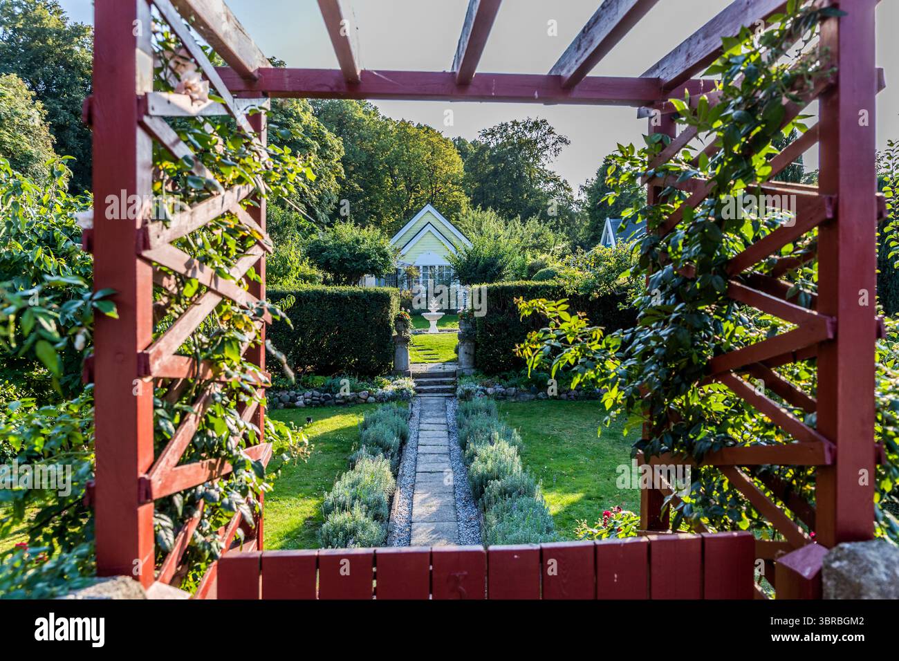 The allotment garden settlement called Rothoffska Koloni in the former Zidadelle of Landskrona. Citadellvägen, Landskrona, Skåne län, Sweden Stock Photo