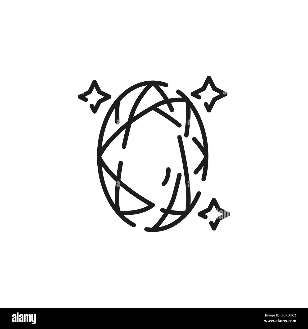 Oval Cut Icon Stock Vector