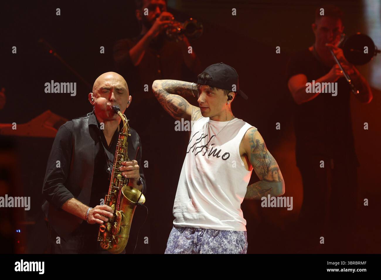 Italian singer Ultimo live at Stadio Olimpico in Rome for his tour ...