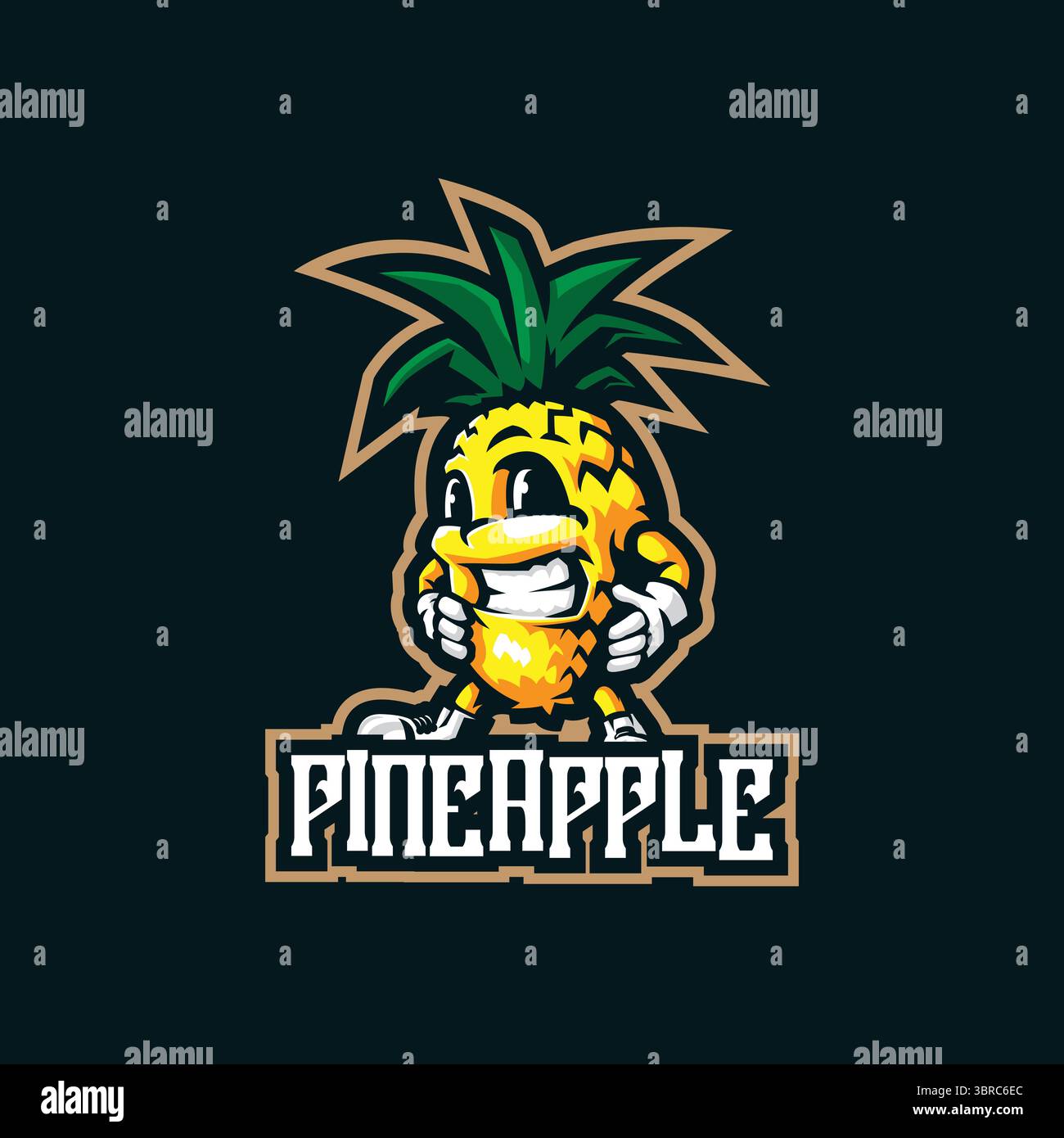 Pineapple mascot logo design vector with modern illustration concept ...
