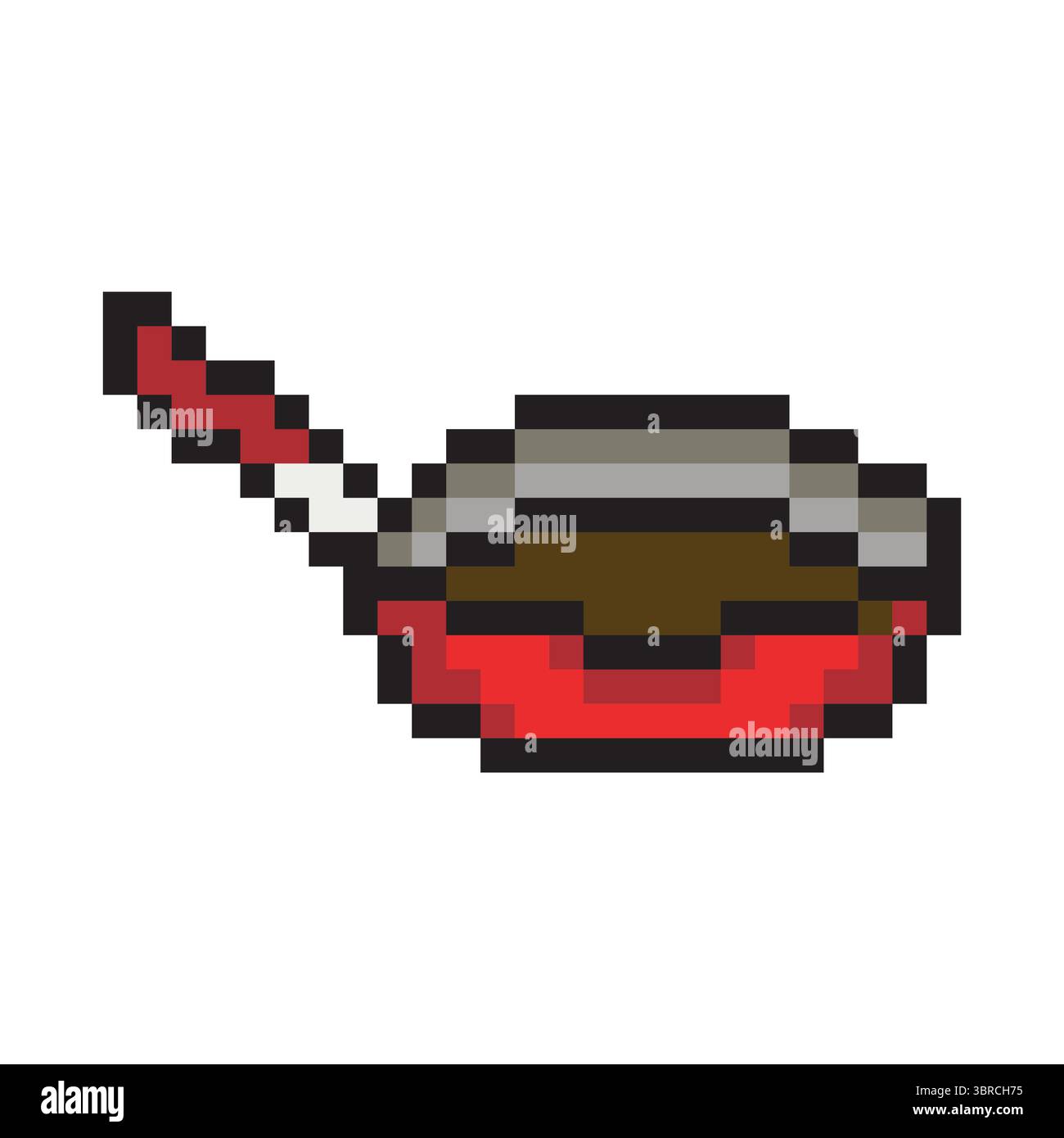Fraying pan with pixel art style Stock Vector